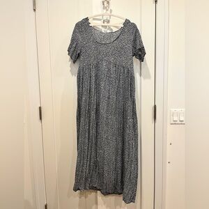 Vintage 90s Babydoll Empire Waist Maxi Dress